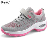Women Shoes Flat Platform Mesh Sneakers Air Cushion Walking Shoes Black Casual Flats Fashion Women Tenis Female Footwear
