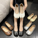 Ninja Shoes Woman Microfiber Leather Comfy Flats Split Toe Slippers Soft Bottom Loafers Brief Ladies Trotter