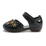 Hot Style Women's Shoes National Wind Handmade Leather Sandals Female Soft Bottom Flower Mother Shoes Comfortable Pregnant Women