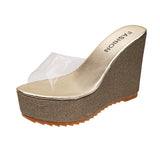 New Summer PVC Transparent Platform Wedges Sandals Women Fashion High Heels Female Summer Shoes