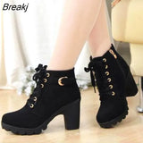 boots for women winter shoes high heels boots plus velvet botas femininas 2019 leather boots ladies shoes woman