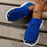 Leopard Print Breathable Sneaker Women Comfort Non Slip Knitted Casual Falts Woman Lightweight Plus Size Walking