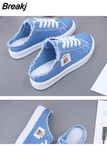 Women Canvas Sneaker Low Top Denim Sneakers Ladies Lace-Up Flat Canvas Trainers Girl Soild Board Shoes Female Sandals Women