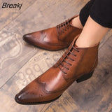 Men Ankle Boots Spring Autumn Casual Lace Up shoes outdoor fashion Booties Oxfords Fashion Leather Boots Men