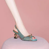 Open-toe Women's Sandals Fashion Women Summer Slingback High Heel Shoes Slip on Ladies Elegant Dress Shoes Chaussure