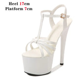 Color Shoes Stripper Heels Women Sandals Sexy Shoes Party Club Sandals 17 CM Platform High-heeled Wedding Shoes Pole