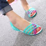 New Fashion Women Comfortable Sandals Summer New Candy Color Women Cute Shoes Peep Toe Outdoor Beach Shoes Woman