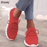 Women Sneakers Slip On Mesh Light Breathable Shoes Woman Walking Platform Comfortable Casual Fashion Female Lace Up Non Slip