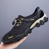 Men Casual Sneakers Breathable Mesh Shoes Mens Non-Slip Outdoor Hiking Shoes Mens Climbing Trekking Shoes Zapatos
