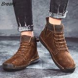 Winter Boots Men Genuine Leather Shoes Men Suede Leather Boots Warm Men Boots Male Fashion Brand Ankle Boots