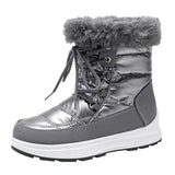 Winter Super Warm Thick Plush Cotton Padded Boots Women Non Slip Waterproof Snow Boots Woman Faux Fur Platform Ankle