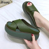 Size Women's Slippers Women's Outer Wear New Retro Single Shoes Round Toe Handmade Slippers Flat Slippers for