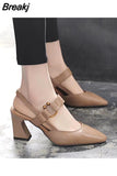 Toe Simple Buckle Sandals Women 2023 Summer New Baotou Back Empty Sandals High Heel Sandals Women's Shoes High