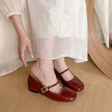 Breakj Retro Mary Jane Shoes Women Spring And Autumn Small Design Single Shoes Light-Mouthed Silver