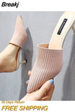 Summer Slippers Women Baotou Slingback Sandals Slippers Breathable Wild Fashion Thin Heels High Heels Women