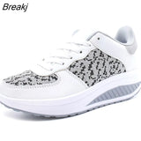 Women Sneakers 2023 Breathable Waterproof Wedges Platform Vulcanize Shoes Woman Spring Luxury Leather Casual Tennis Feminino