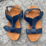 Breakj Summer Large Size Lady Flat Foot Bow Magic Sticker Casual Beach