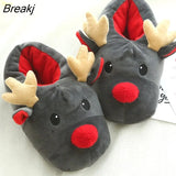 Women Men's Slippers Couple Winter Soft Christmas Deer Cotton Slippers Cute Plush Cotton Indoor Bedroom Non-slip Soft Home