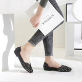 Women's Ballet Flats Fashion Princess Shoes for Casual Crystal Boat Shoes Sparkling Rhinestone Women Flats Lazy Loafers