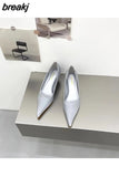 Med Heels Woman 2023 New Spring Pointed Toe Pumps Women's Shoes Office Ladies Dress Pumps Shoes Party Wedding Shoes