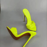 Horsehair Slippers Women Shoes Super-high Heel Stiletto Sandals Party Runway Pointed Peep Toe Women's Sandals Big Size