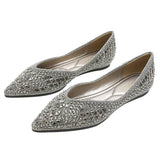 Women's Ballet Flats 2024 New Rhinestones Flat Casual Loafers Female Plus Size 43 Slip on Boat Shoes Chaussure