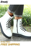 Design Ladies Motorcycle Boots Platform Chunky Heels Zipper Boots Women 2023 Street Casual Party Shoes