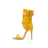 Leather Stiletto Women Sandal 2023 Summer High Heels Wedding Party Sexy Shoes T-strap Design Fashion Solid Pumps Size