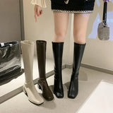 Breakj Girl But The Knee 2023 Spring And Autumn Small Tall Cylinder Plus Velvet Thin Boots Thick High And Square Knight Long