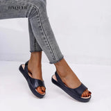 Women's Sandals Woman Peep Toe Sandals Female Elegant Flat Shoes 2023 Ballet Flats Plus Size 42 43 Shoes Woman Orange