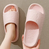 Women Soft Sole House Slippers 2024 Summer Beach Thick Platform Slipper Sandals Women Korean Eva Slippers Couple Home Flip