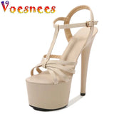 Color Shoes Stripper Heels Women Sandals Sexy Shoes Party Club Sandals 17 CM Platform High-heeled Wedding Shoes Pole