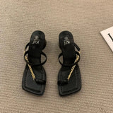 2023 Outside Women's Slippers and Ladies Sandals Flip Flops Shoes Rubber Slides Open Toe with Heel Black Normal W Y I F