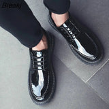 Men Spring Autum Leather Boots Men Fashion Ankle Boots Business Casual Man Lace-up Shoes Chunky Work