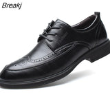 Fashion Brogues Shoes Men Footwear Soft Leather Mens Casual Shoes Brand Male Business Shoes Black Brown