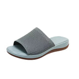 New Summer Flying Weaving Leisure Slippers Large Size Solid Color Fish Mouth Slope Slipper Women's