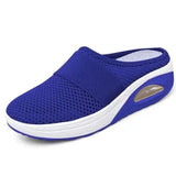 Size Mesh Slippers Women's Shoes Summer Semi-Slippers Air Cushion Leisure Sports Shoes Fly-Woven Mesh Breathable Women's