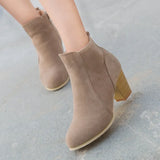 Woman Autumn Winter 2023 Chunky Heels Zip Shoes Luxury Fashion Chelsea Ankle Women's Boots Size