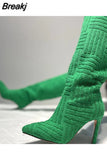 New Autumn and Winter Over The Knee High Boots Women's Sexy Party Mature Towel Cotton Boots Motorcycle Boots High