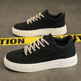 Men's Canvas Shoes Fashion Spring Solid High Top Vulcanized Shoes Men Flat Design Casual Sneakers Man Board