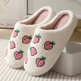 Cartoon Cotton Slippers for Women 2023 Winter Warm Soft Sole Indoor House Slippers Woman Flats Non Slip Couple Plush