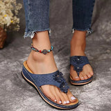Breakj New Summer Flower Women Sandals Car Sewing Beach Shoes Large Size Word And Comfortable Sandals