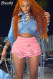 Summer Jeans Short Y2k High Waist Denim Shorts Skirts Fashion Irregular Patchwork Streetwear Bottoms Clothing