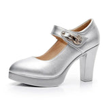 Women High Heels Block Heels Gold Silver Wedding Shoes Women Pumps 2023 Rhinestone 10cm Party Dress Shoe Plus Size
