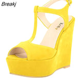 Women's Open Toe Sandals High Wedge Sexy Club Heel Shoes Wedding shoes women sandals