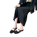 Gentle Semi-Slippers Flat-Soled Shoes Women's Bag Head With A Soft Sole Silver Mary Jane Women's Shoes Temperament Word