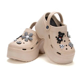 Women's Fashion Diy Clogs Platform Sandals 2024 Summer Thick Bottom Garden Shoes for Women Closed Toe Chunky Beach