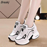 Women's Shoes 2023 New Autumn Wedge Platform Lace Up Casual Sneakers Fashion High Heels Breathable Comfortable Sport