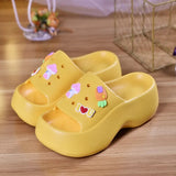 Slippers Fashion Platform Korean Version Increase Women's Shoes Wedge Cartoon Cute Outdoor Flip Flops Slides