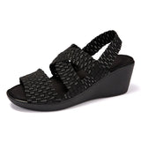 New Wedge Platform Weave Sandals Fashion Peep Toe Comforty Breathable Mom Shoes Female Casual Thick Bottom Sandalias